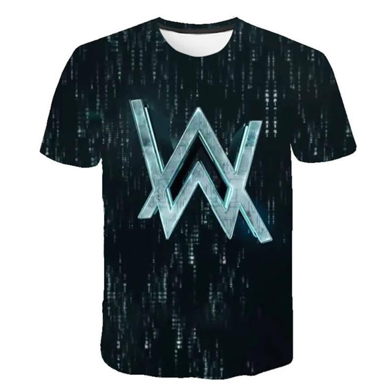

4T-14T Summer New Casual Boy's t-shirts, 3D printed Short-Sleeved Alan Walker Tee Fashion O-Neck Children's t-Shirts