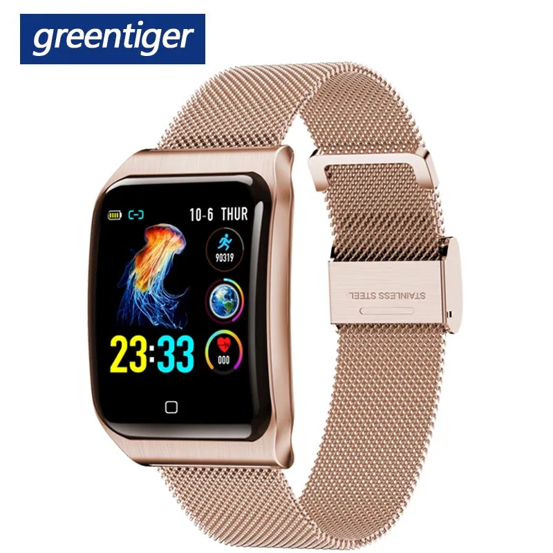 Смарт-часы Greentiger F9, шагомер, пульсометр, измеритель артериального давления, водонепроницаемый спортивный фитнес-трекер, умный Браслет, Android IOS