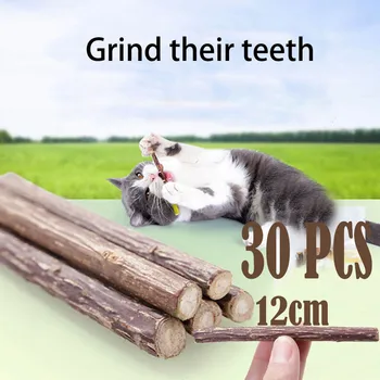 

pet Catnip Molar 30pcs Pure Natural Catnip Pet Cat Toy Safety Molar Toothpaste Branch Cleaning Teeth Cat Snacks Sticks#0812Y30