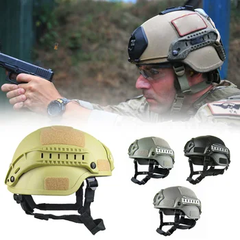 

Paintball Helmet Lightweight Hard Memory Sponge ABS Tactical Sticky Paper Side Rail Protect The Head Camouflage Tactical Helmet