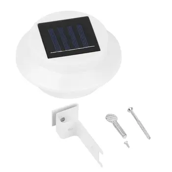 

3 LED Solar Powered Fence Gutter Light Outdoor Garden Wall Lobby Pathway Lamp Solar Panel Path Fence Lamp White