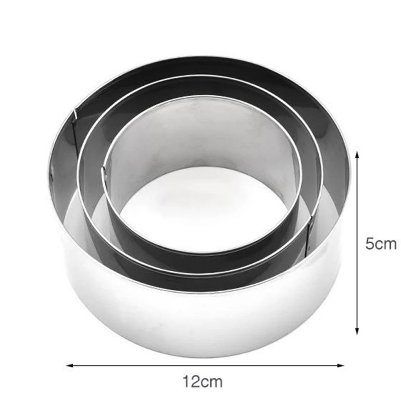 Выдвижной круглый мусс из нержавеющей стали кольцо для выпечки торта набор инструментов размер, форма Регулируемая посуда для выпечки серебро - Цвет: M