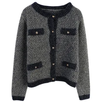 

Makuluya Elegant Big brand similar Black Sweet Women's cute lovely Open Stitch Cardigan Knitted Tops Sweaters Clothing L6