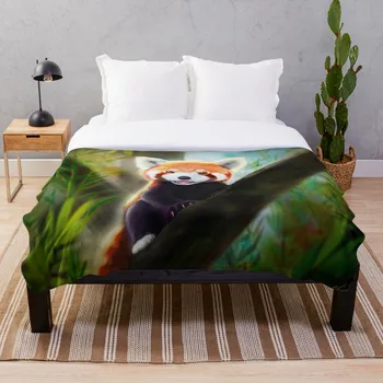

Red Panda Throw Blanket Soft Sherpa Blanket Bed Sheet Single Knee Blanket Office Nap Blanket