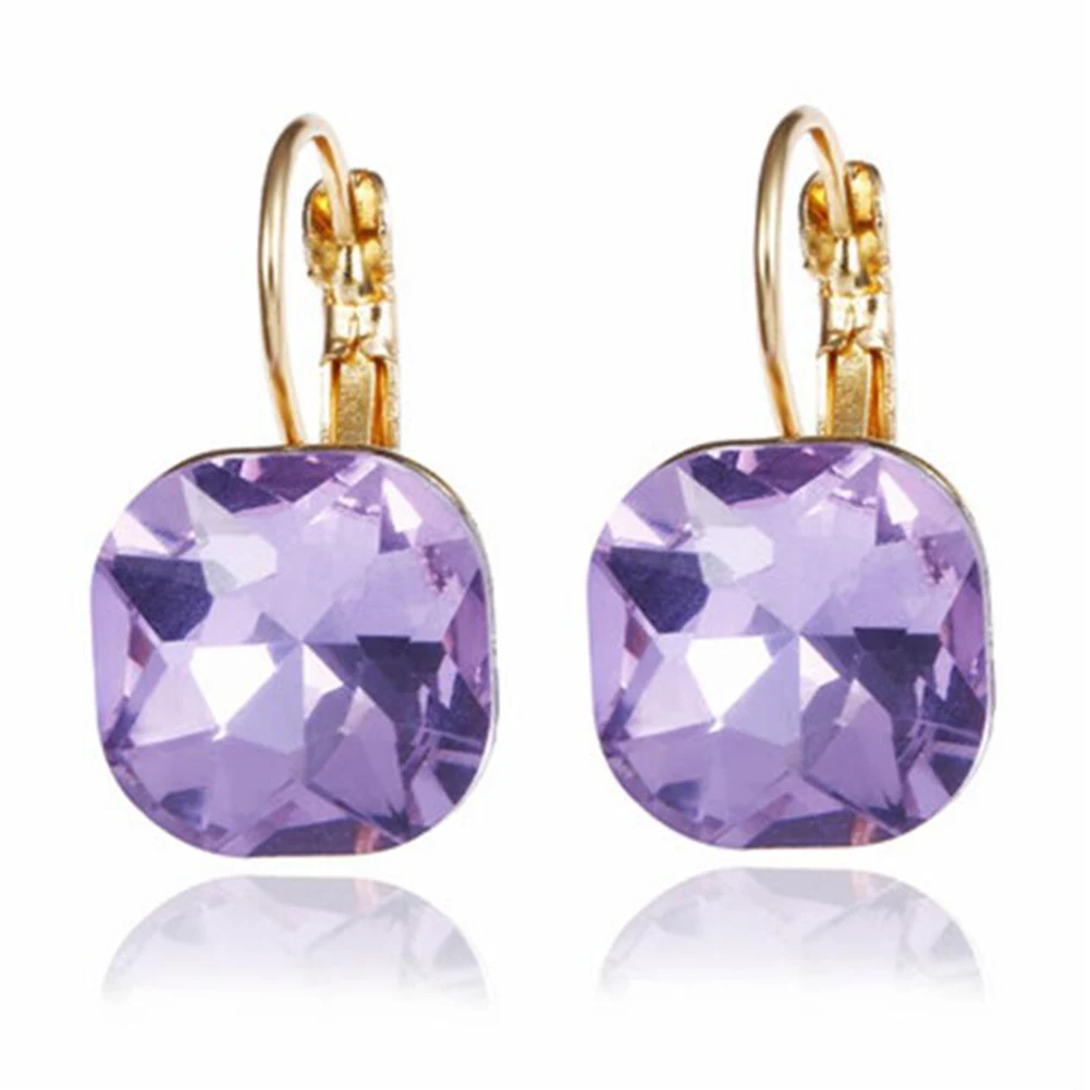 Dangle earrings,crystal earrings 6 Colors Blue Rhinestone Fashion Crystal Women's Earrings White Square Dangle Earrings For Women Trendy Jewelry