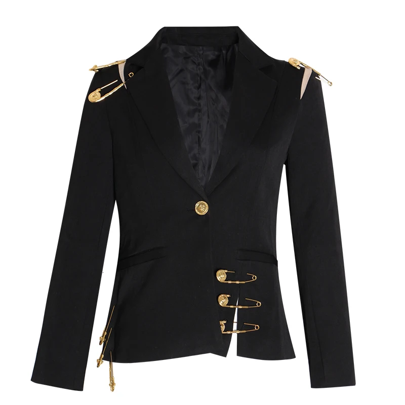 60% OFF Hollow Out Patchwork Lace Up Women's Blazer Notched Long Sleeve Slim Elegant Female Suit  Autumn Fashion New 45