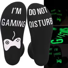 

2020 New Black Men's Cotton Socks Creative Letter Luminous Socks Autumn and Winter Socks Christmas Gifts Drop shipping