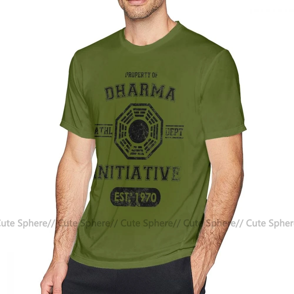 Dharma футболка, Dharma Initiation, спортивная черная футболка, футболка с коротким рукавом, Милая футболка, плюс размер, футболка с принтом - Цвет: Army Green