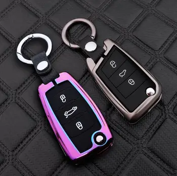 

Car Galvanized Alloy Silicone Key Case Holder For Volkswagen Golf 7 MK4 MK7 Tiguan MK6 For Skoda A7 A5 Octavia Fabia Yeti Seat