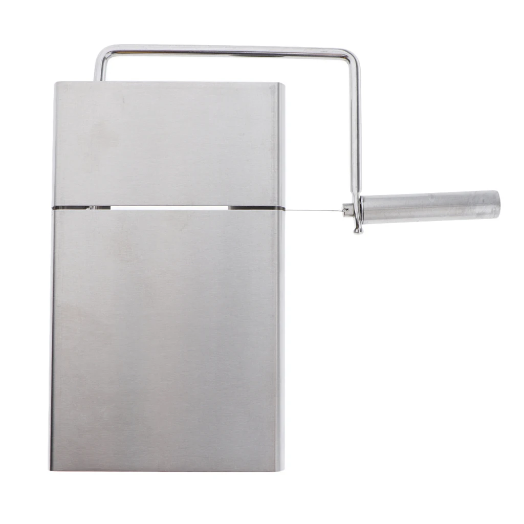 Stainless Steel Soap Cutter Cutting Tools Rectangle Loaf Mould with Wire Slicer for Craft Soap Making, Silver