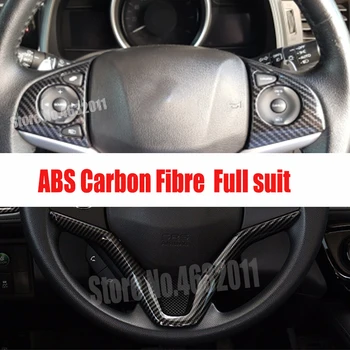 

For Honda HR-V HRV Vezel 2014 2015 2016 2017 2018 ABS Carbon Fibre Steering Wheel Cover Trim Badge Insert Molding Decoration