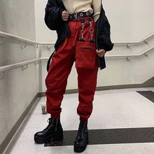 

New Cargo Pants for Women Joggers Sweatpants Baggy Big Pockets Wine Hip Hop Pants Korean Female Trousers Fashion Streetwear