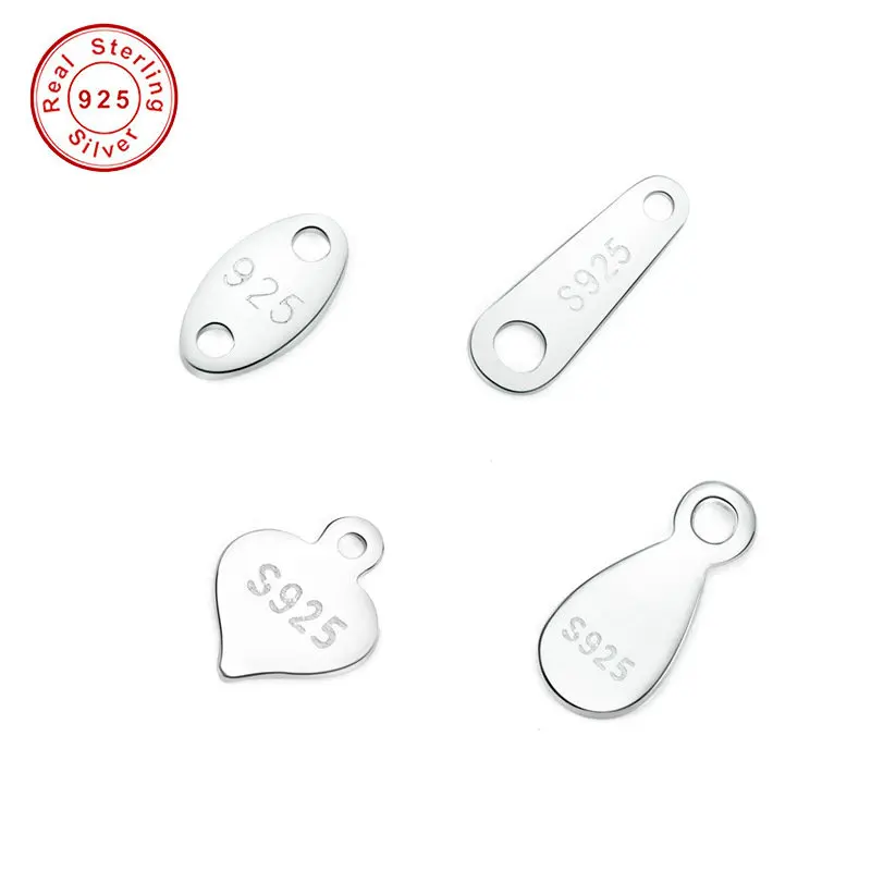 

20PCS 925 Sterling Silver S925 Tags for Necklace Bracelet Extension Chain Fine Jewelry Findings