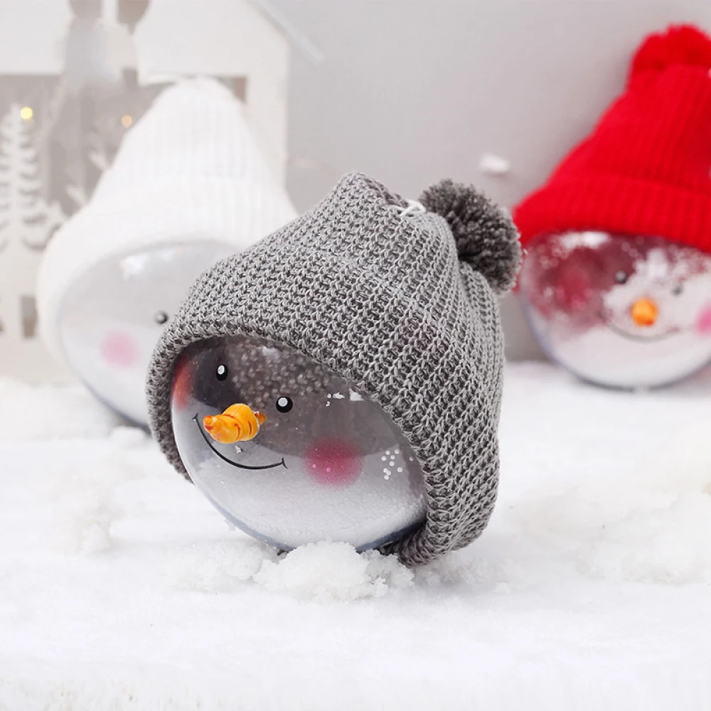 

1Pc Transparent Glass Christmas Snowman Ball Pendants Hanging Ball Baubles Christmas Tree Ornaments Home Decoration