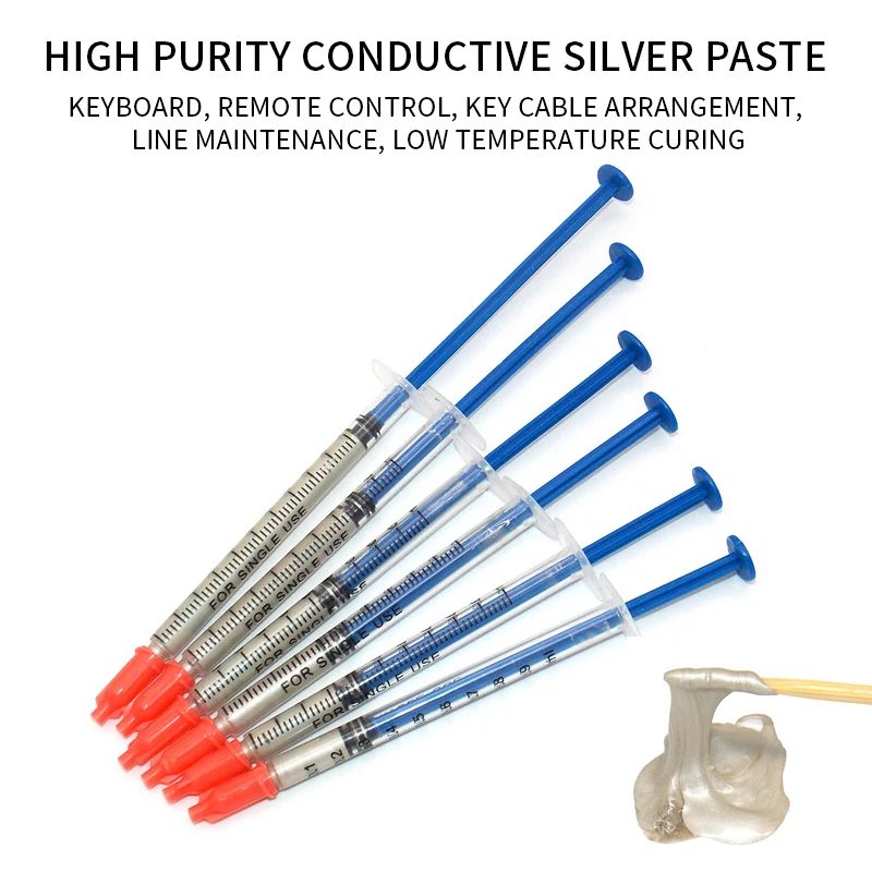 

Silver Adhesive 0.1/0.3/0.5ML Silver Conductive Electrical Paste Adhesive Paint Performing Rosin For Motherboard PCB Repair#9
