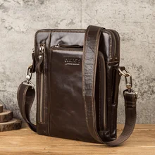 

New Design leisure trend genuine Leather crossbody Men's Single Shoulder Messenger designer multifunctional cowhide luxury bags