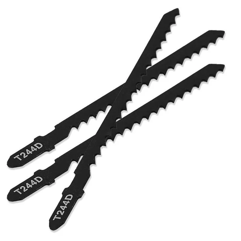 Jig Saw Blades for Wood Jig Saw Blades Fast Cutting Tools T244D HCS T-Shank Curved 74mm 5Pcs/Set