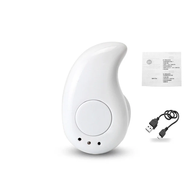 Белый Мини Bluetooth наушники Беспроводные спортивные с микрофоном гарнитура наушники-вкладыши гарнитура для всех телефонов для samsung huawei Xiaomi - Цвет: Белый