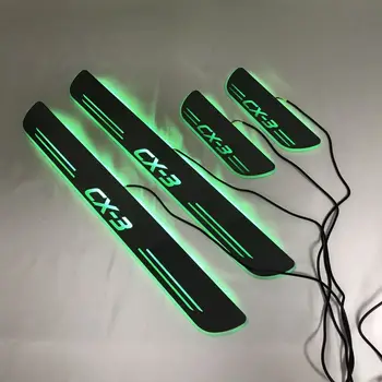 

LYQ led moving door scuff for MAZDA CX-3 ynamic door sill plate welcome lamp lining overlay Flow/fixed light