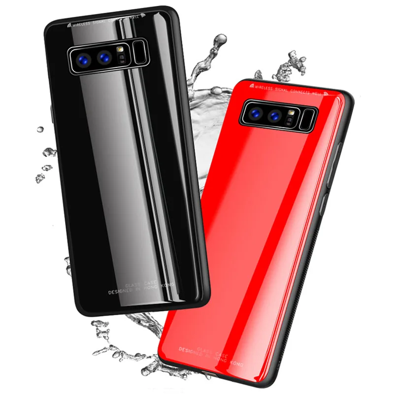 100 шт однотонный стеклянный чехол для телефона samsung Note 8/Note 9/Note 10 Plus/S8/S9 Plus/S10 5G/S10E/A750/A9 /A8S/A9S стеклянный чехол