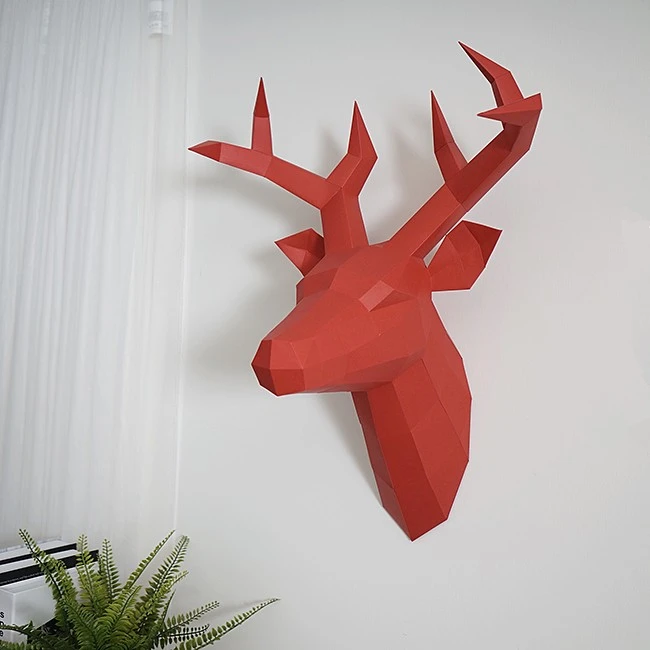 60x45x32 см DIY 3D Бумага ручная работа винтажная голова антилопы абстрактные