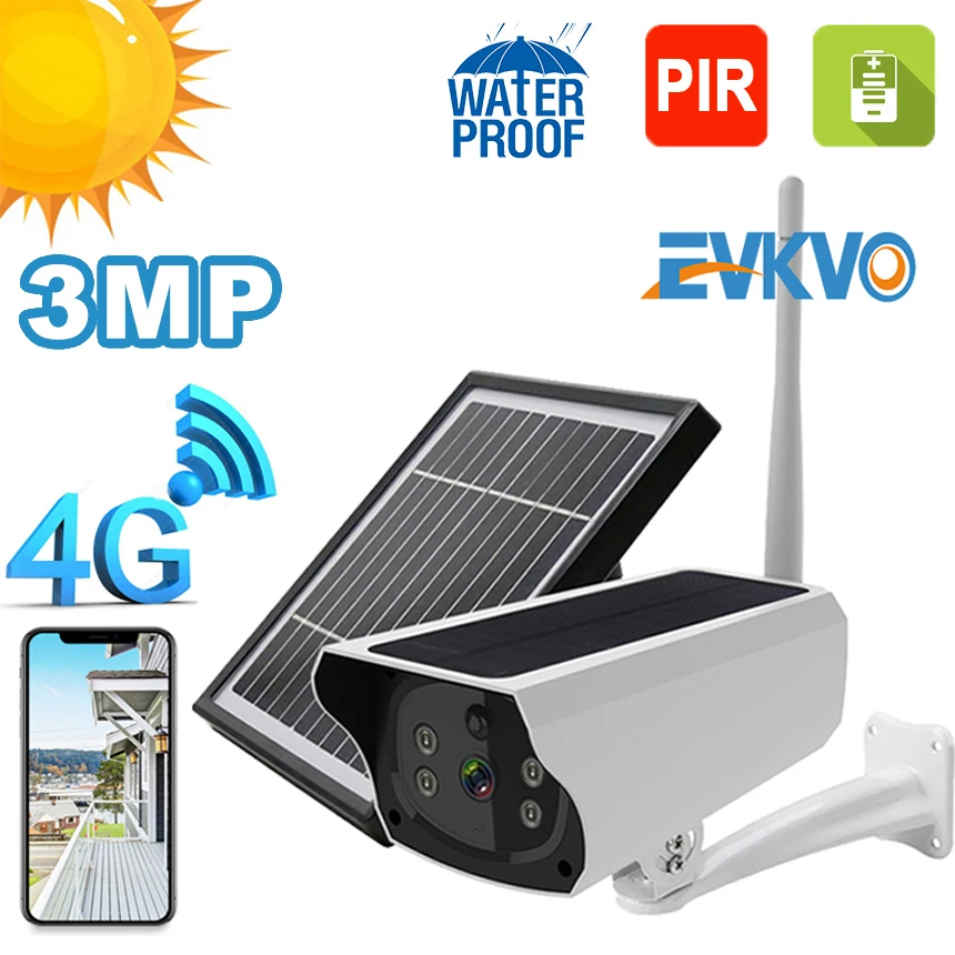 4G LTE камера с sim картой наружная 3MP HD Беспроводная солнечная батарея