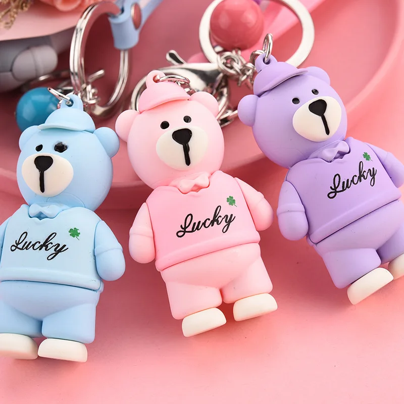 

Cute Teddy Bear Key Chain'THIS IS NOT A KOSCHINO TOY'Bear KeyChain Animal Pattern Key Holder For Girl Friend key ring
