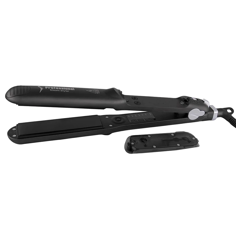 

Steam Hair Straightener Temperature Adjustment Tourmaline Ceramics Flat Iron for Home Barber Shop