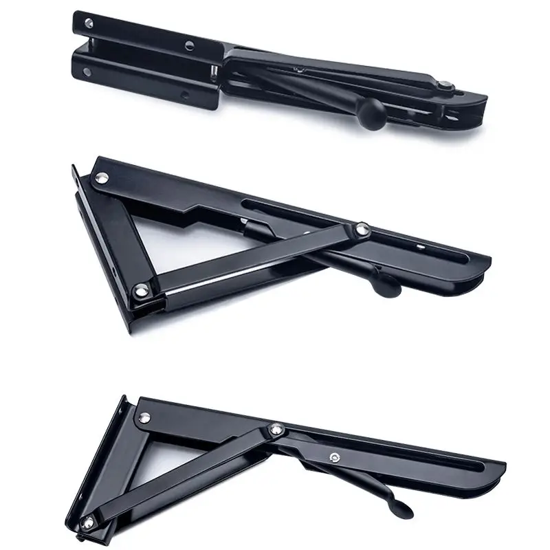 

2PCS Decorative wall mounted shelf triangle folding foldable metal bearing table support brackets factory ,400mm x 150mm