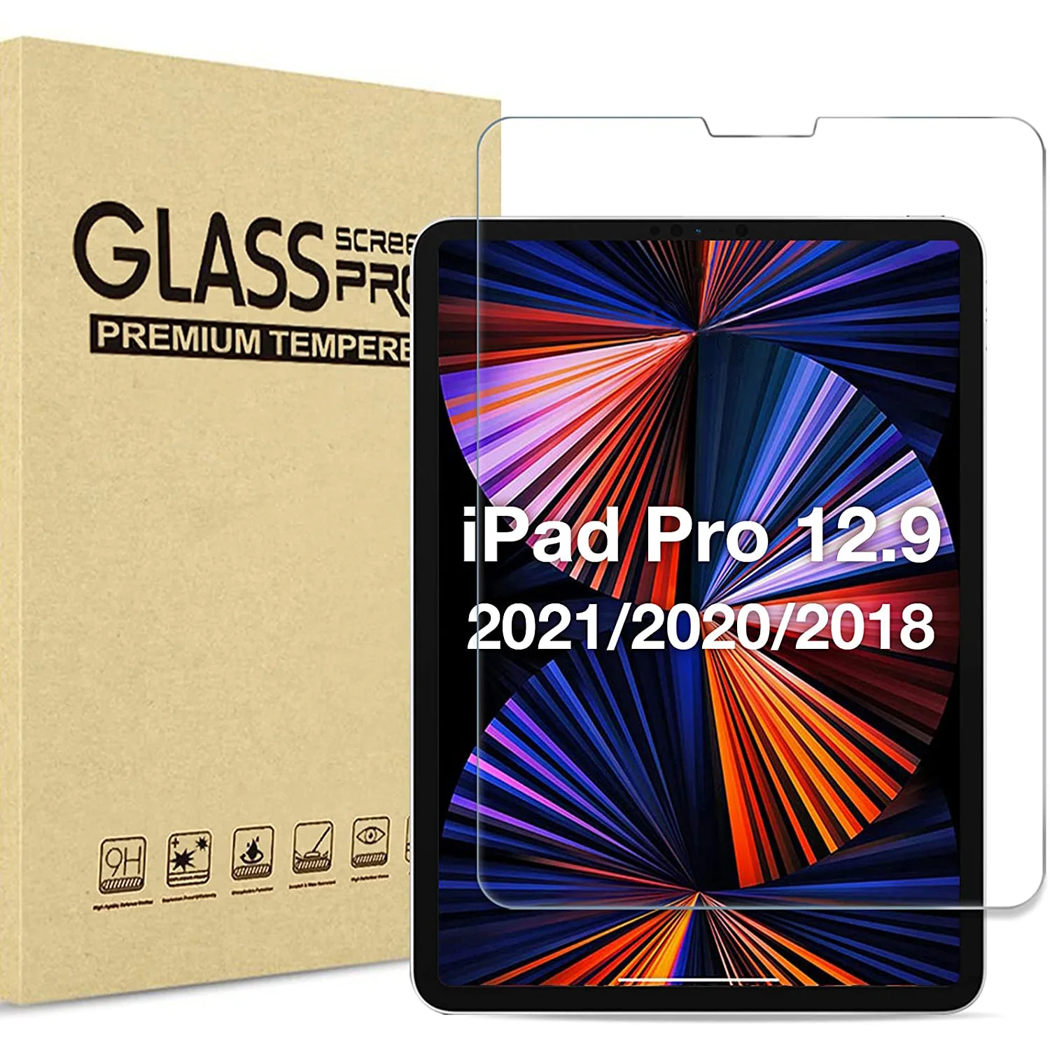 Pellicola Protettiva Per Schermo In Vetro Temperato Da 2 Pezzi Per Ipad Pro 12.9 "2022 2021 2020/Ipad 12.9 6Th/ 5Th Gen/4Rd Gen