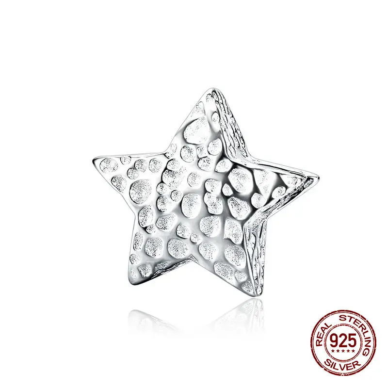 Womak подлинное серебро 925 пробы простая Звезда Шарм подходят оригинальные бусины pandora ювелирные изделия DIY модный подарок