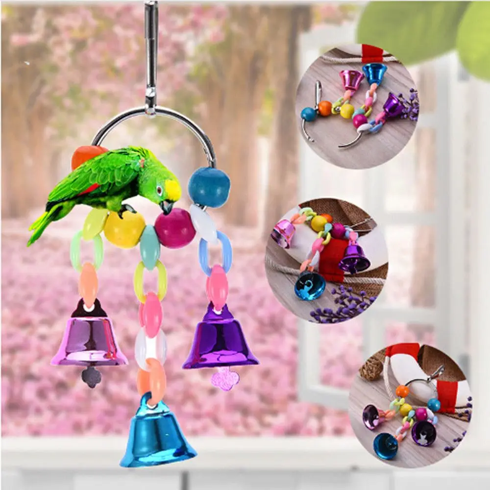 

Colorful Parrot Toys Suspension Hanging Bridge Chain Pet Bird Parrot Chew Toys Bird Cage Toys for Parrots Birds Home Decoration