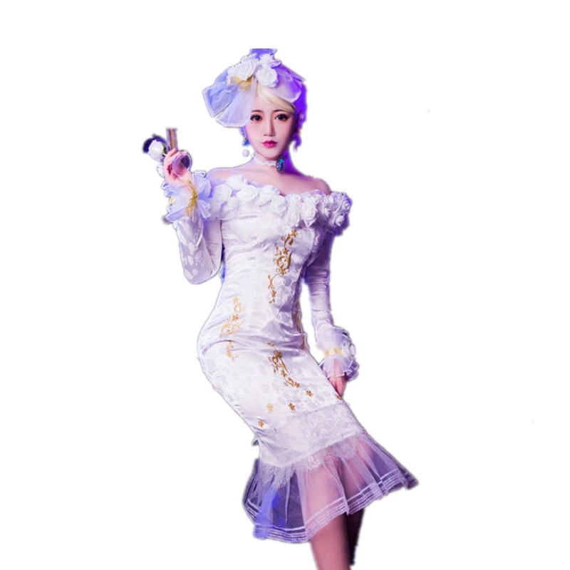 Игра Identity V Vera Nair Косплей Костюм нет больше сегодня свадебное платье белое платье костюмы на Хэллоуин