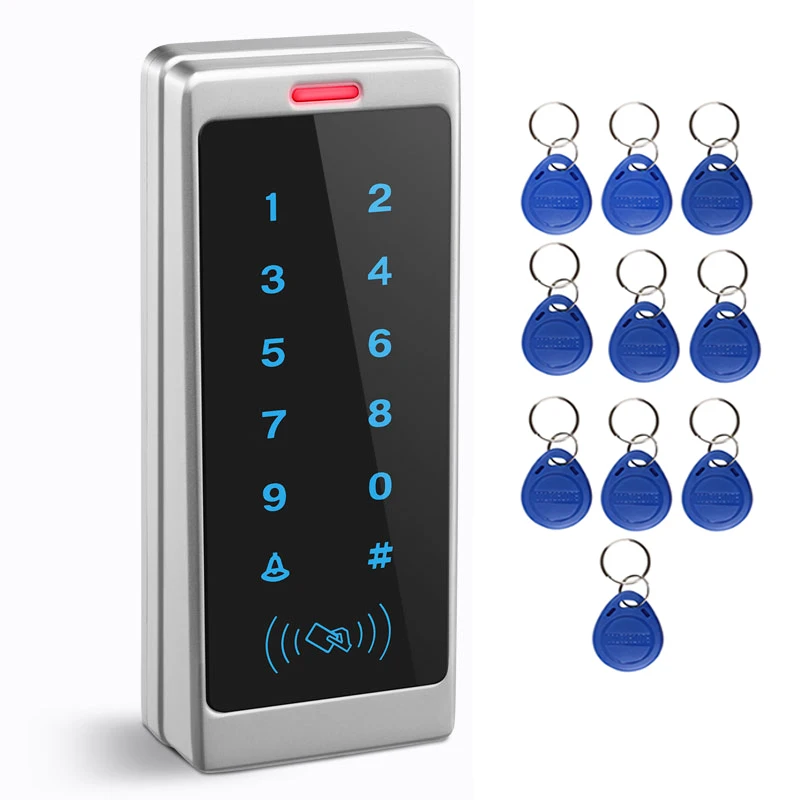 Поддержка 1000 карт и 500 паролей сенсорной клавиатурой Система доступа в офис водонепроницаемый контроль доступа Wiegand RFID считыватель карт