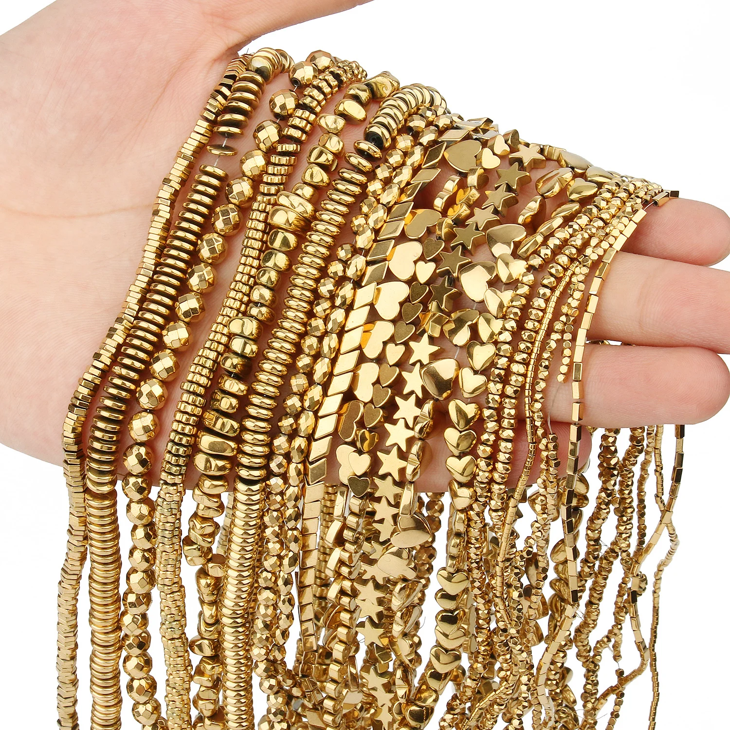 Retention Farbe AAA + Vergoldete Hämatit Perlen Naturstein Unregelmäßige Geometrische Perlen Für Schmuck Machen Diy Armband – Detail 5