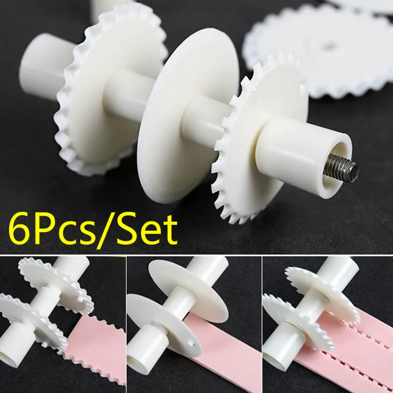 6Pcs/Set Flower Border Fondant Ribbon Roller Cutters Cake Cutter Lace Cake Decoration Mold