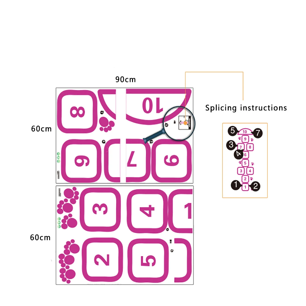 Детские персонализированные наклейки на пол, на стену для детских комнат Семейные игры детские воспоминания палочка прыжок плед игривый хопскотч наклейка