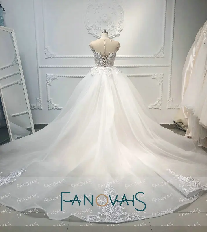 Роскошные свадебные платья русалки со съемным шлейфом vestido de noiva trouwjurk robe mariage suknia slubna