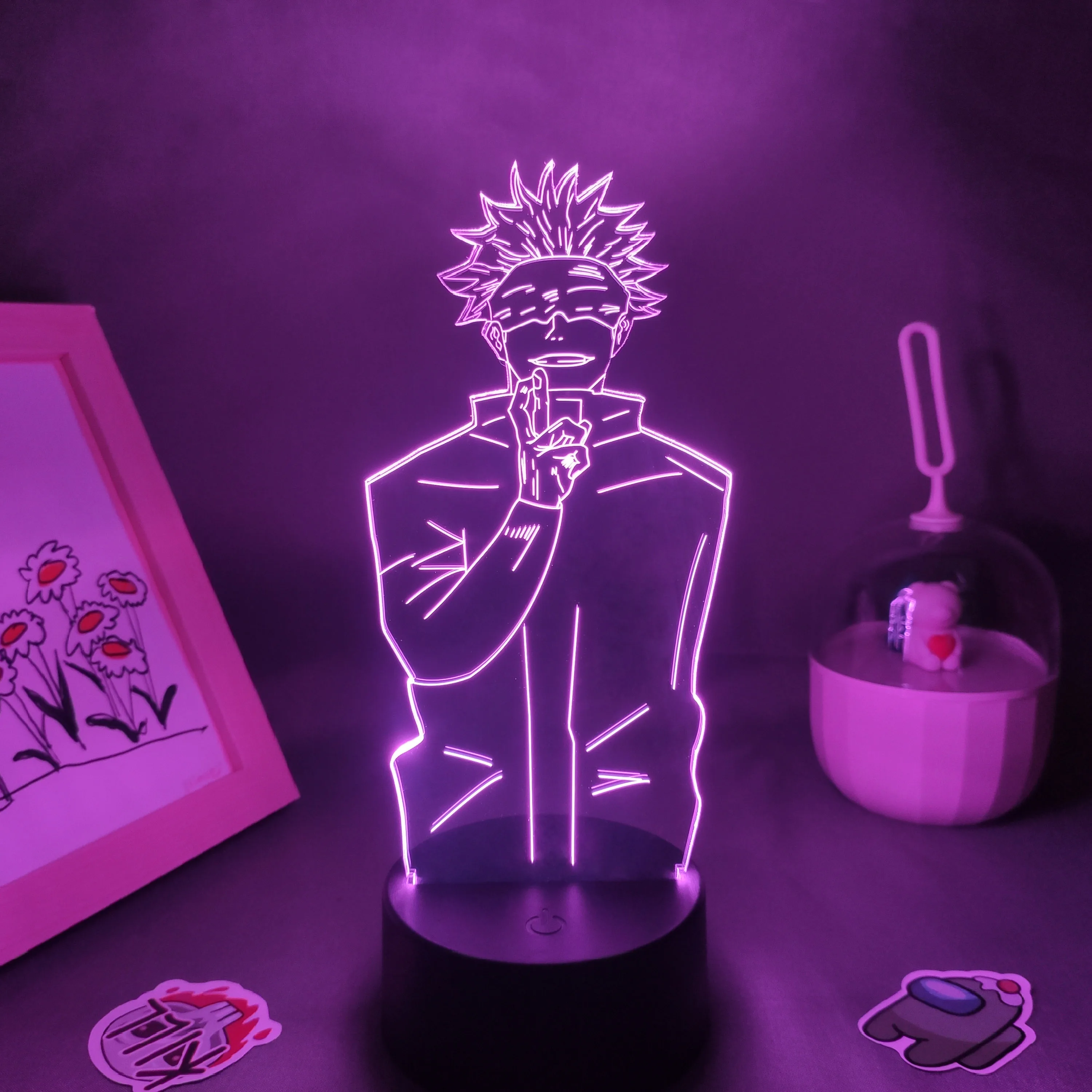 Anime Jujutsu Kaisen Figure Inumaki Toge 3D LED Lava Lamps RGB Night Lights Bedroom Table Decor Birthday Manga Gifts For Friends cat night light