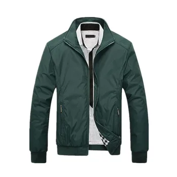 

2020 Autumn New Men's Clothing Loose Leisure Thin Jacket Youth Stand Collar Plain Zip Jacket