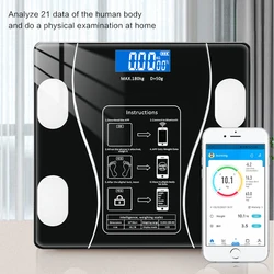 Body Fat Scales Floor Bathroom Electronic Scales LED Digital Smart Weight Scales Wireless Bluetooth Balance BMI Sync Application