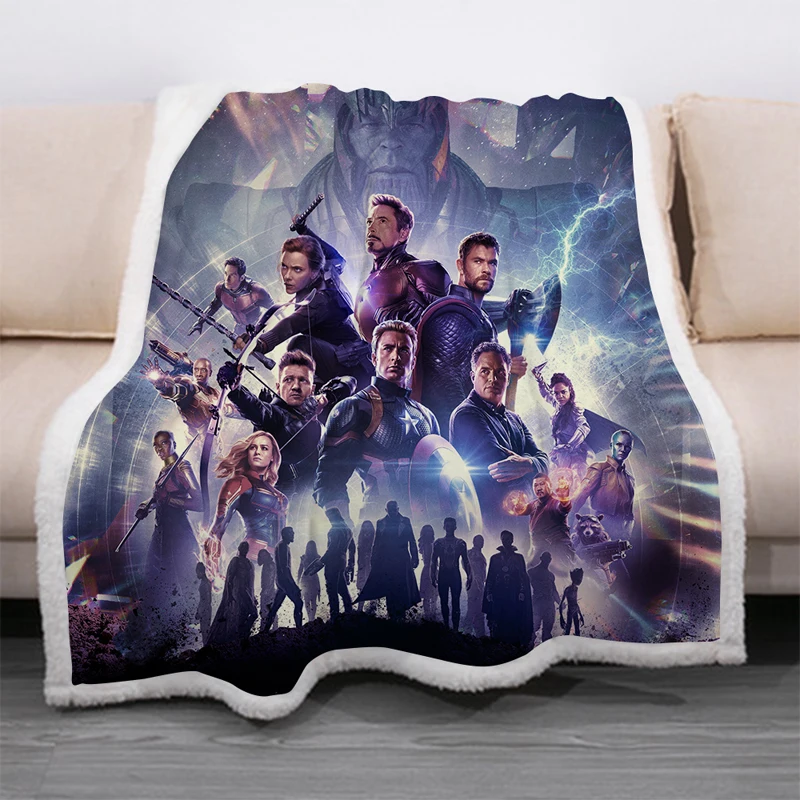 The Avengers 3D Print Sherpa Blanket Sofa Couch Quilt Cover Throw K14 