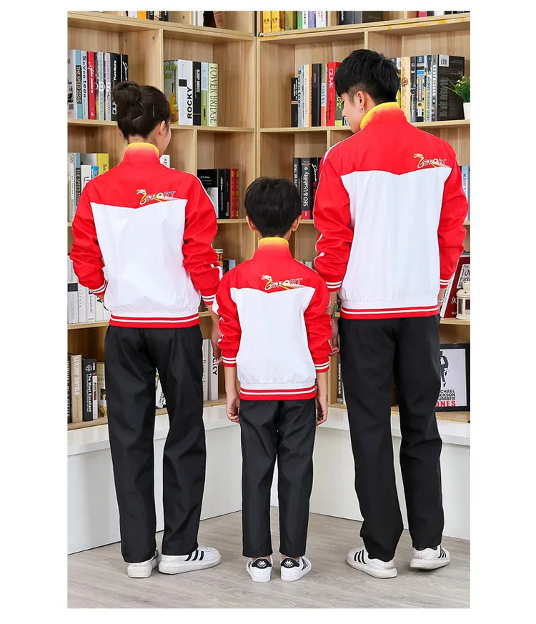 

Spring And Autumn Sports Clothing Set Casual Men And Women Long-sleeved Coat Students Sports School Uniform Customization