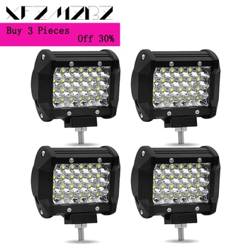 

XFZMZBZ 4 inch LED Bar LED Work Light Bar for Driving Offroad Boat Car Tractor Truck 4x4 SUV ATV 12V 24V Rated 60W Actual 72W