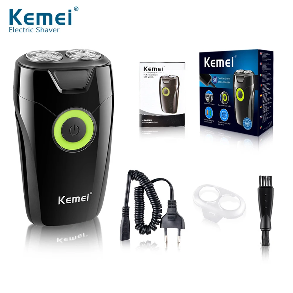 

Kemei Electric Shaver 2 Floating Head Portable Razor Shavers USB Rechargeable shaving