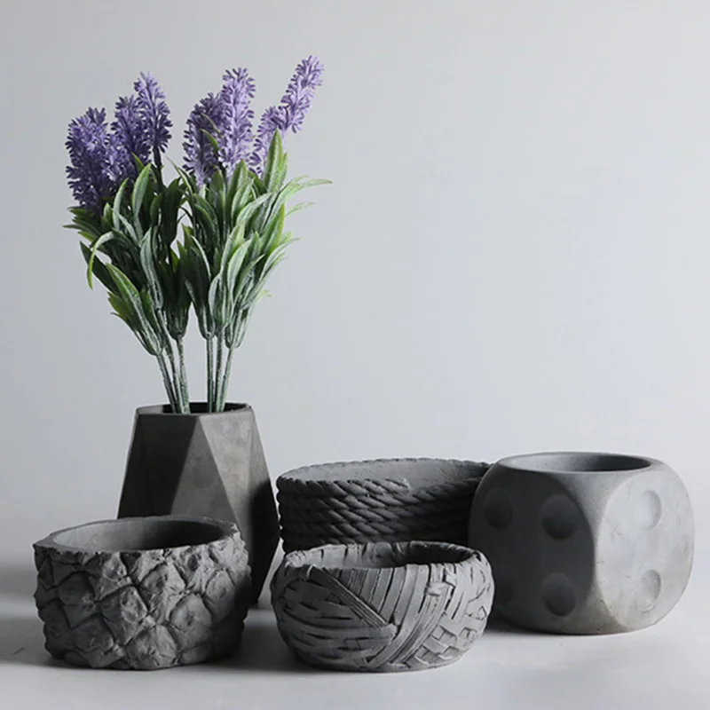 

Creative geometric cement flower pot concrete flower pot simple industrial wind flower pot