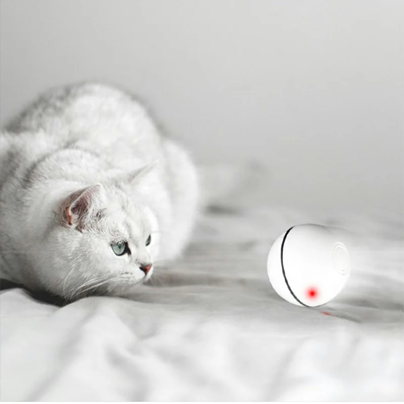 Игрушки для кошек шар USB Перезаряжаемый Светодиодный светящийся питомец собаки игрушки Вращающиеся Шары для общения LE66
