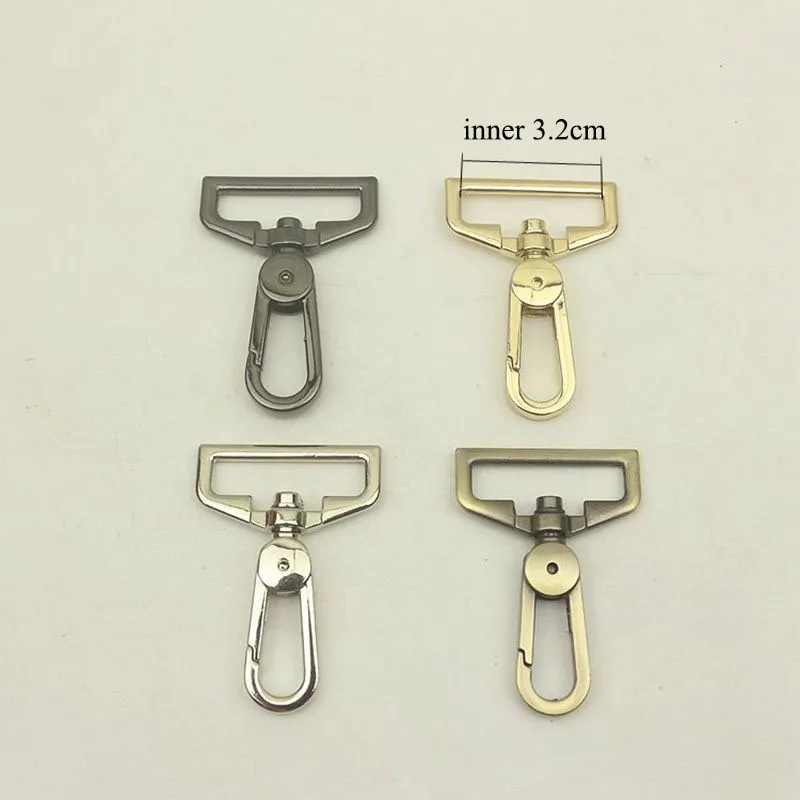 10pc 32mm Bags Belt Strap Metal Buckle Carabiner Snap Hook Lobster Clasps Dog Collar Clasp DIY Leathercraft Bag Accessory