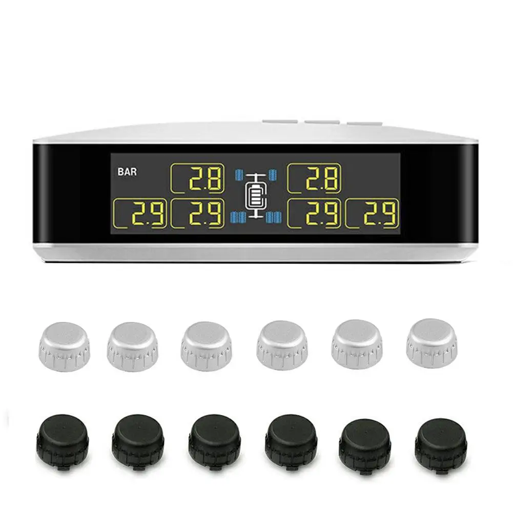 

CAREUD TPMS U8T Wireless Tire Pressure Monitoring System for Car Pickup Truck Real-time Alarm Pressure and Temperature LCD Displ