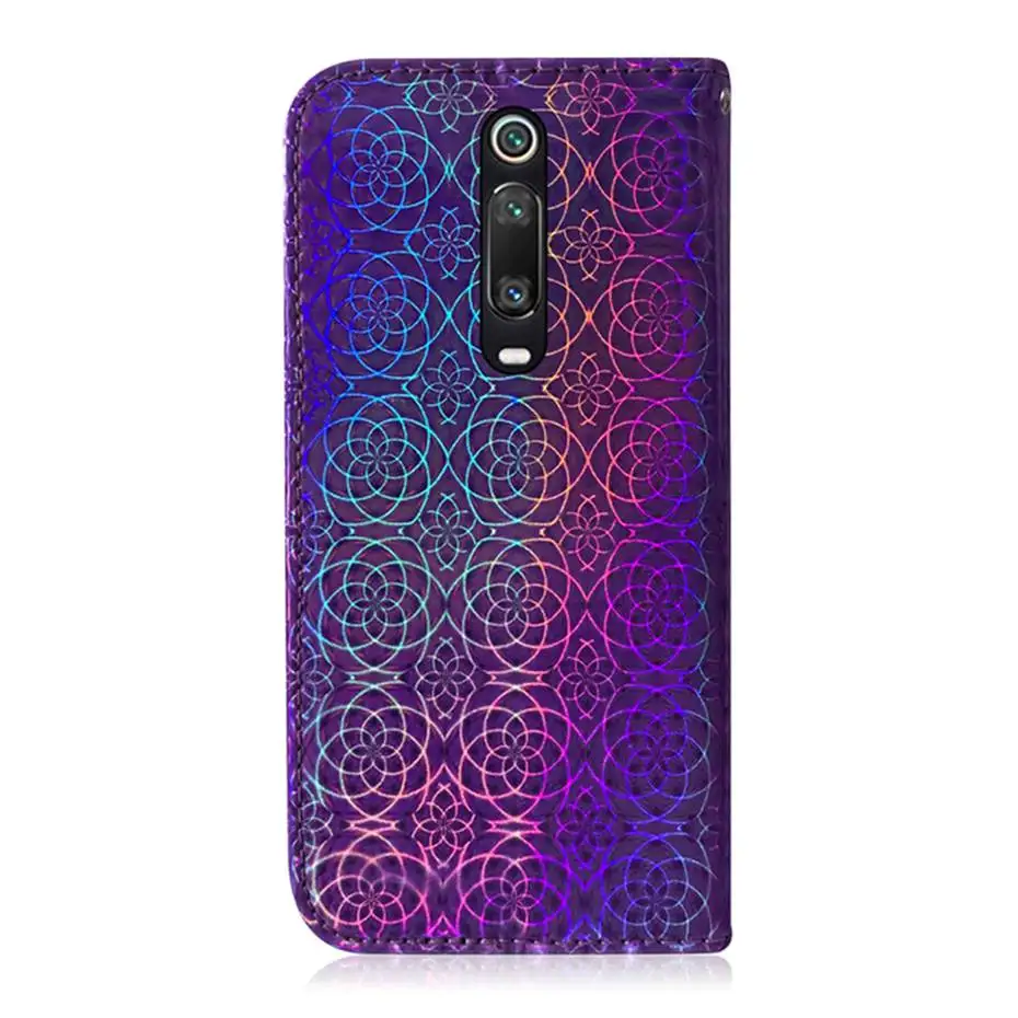 Laser Fluorescent Flip Case For Xiaomi CC9 E MI Note 10 Pro Redmi K20 Pro 6 7 7A Pro Redmi Note 7 6 8 Pro 8T Leather Phone Case